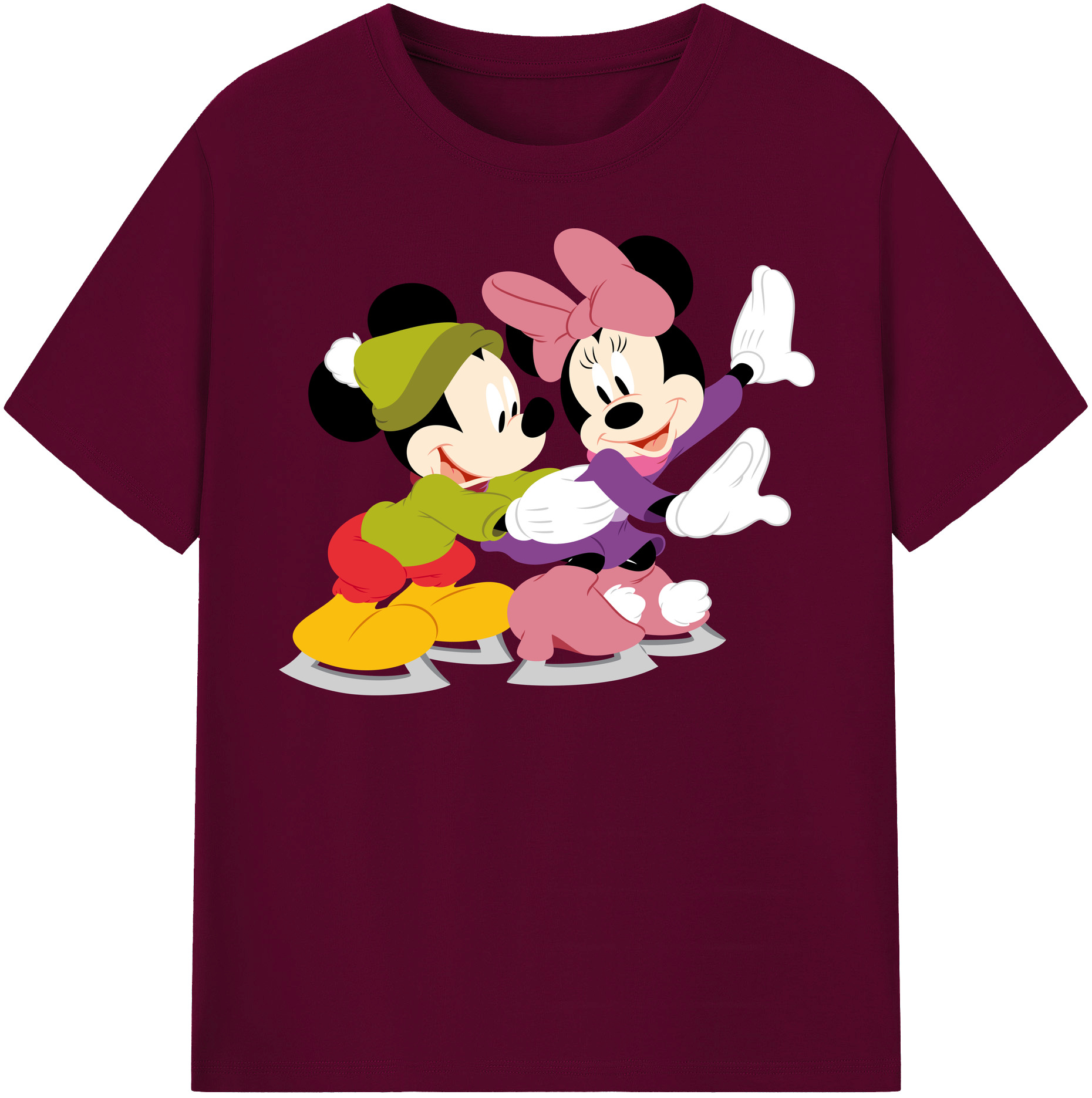 （画像用） ミッキーマウス Mickey Mouse レディースカジュアルプリントTシャツ（綿100％）
